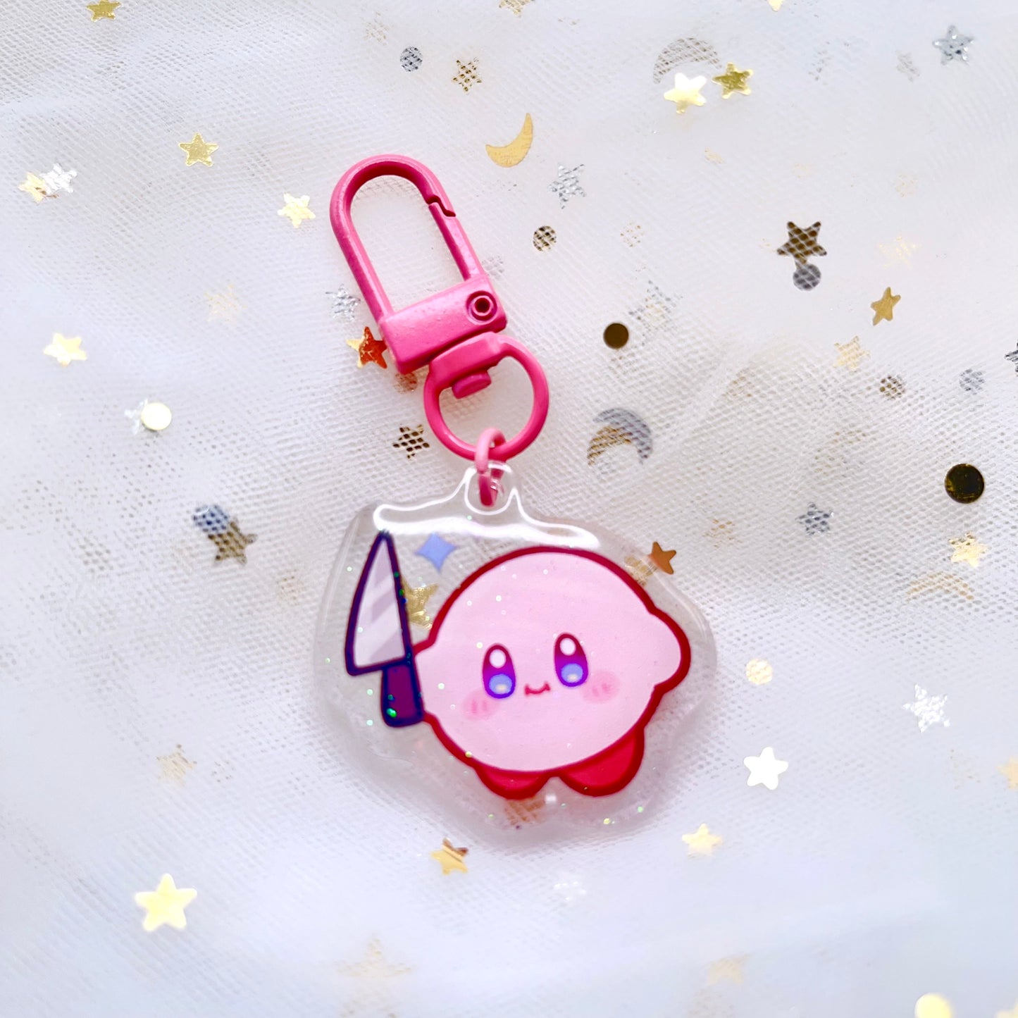 Kirby Glitter Mini Keychains