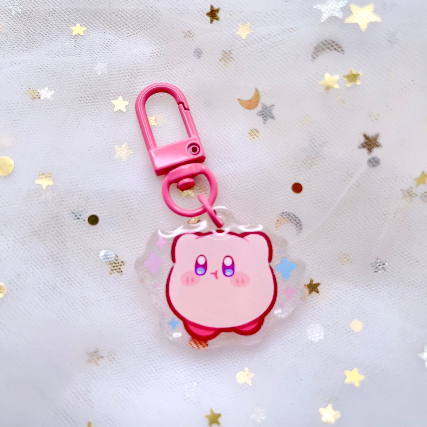 Kirby Glitter Mini Keychains