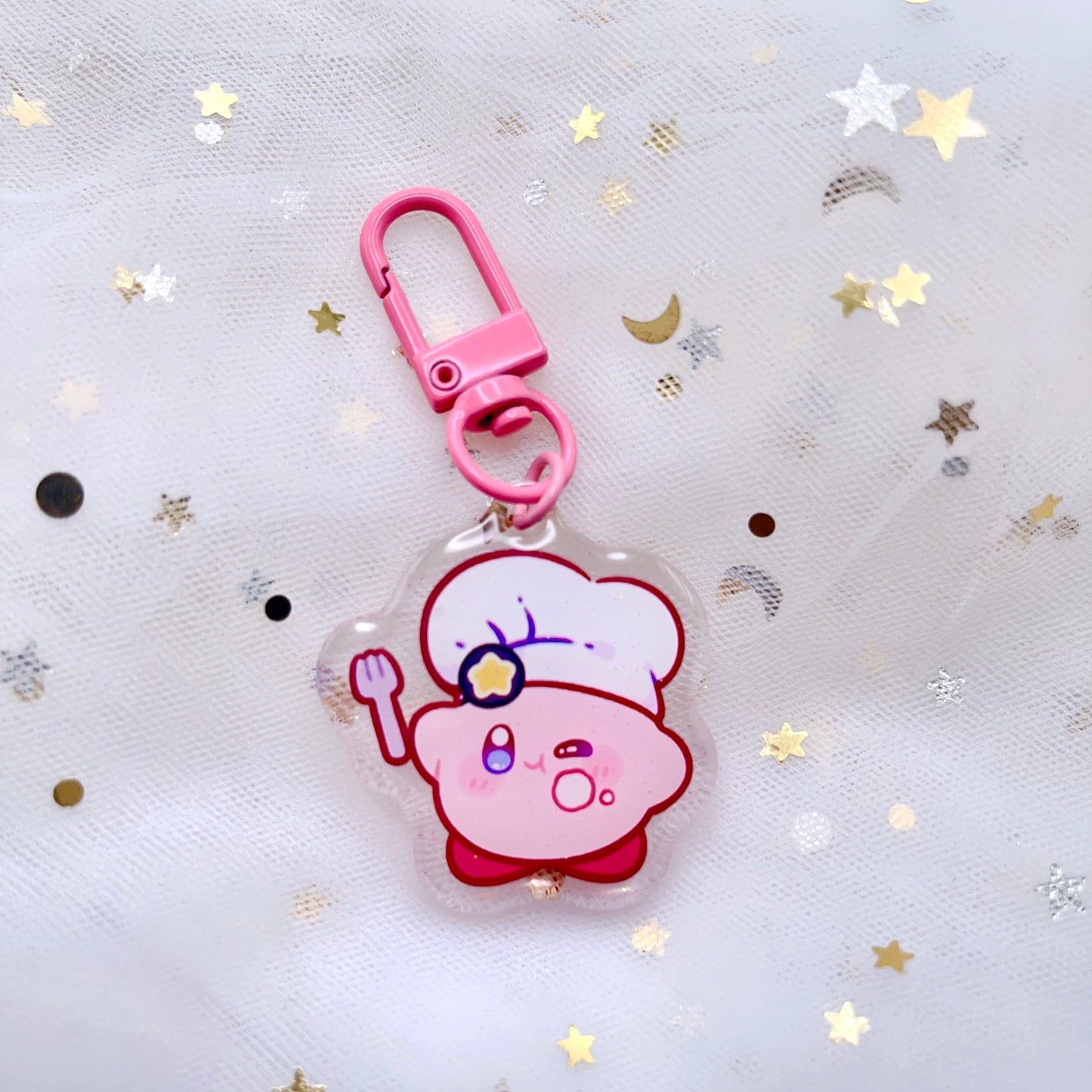 Kirby Glitter Mini Keychains