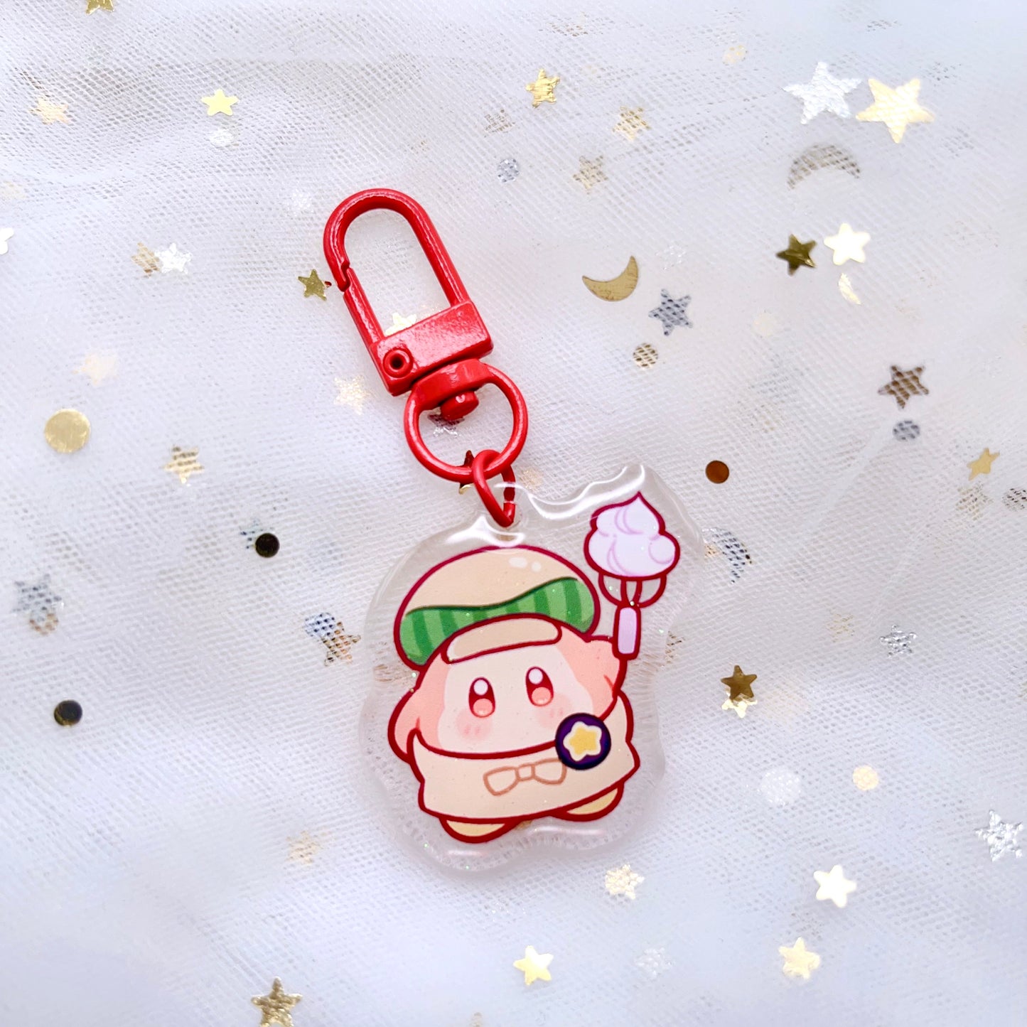 Kirby Glitter Mini Keychains