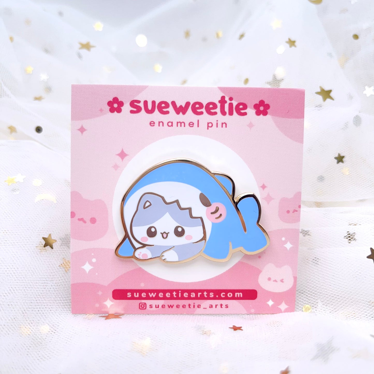 Shark Cat Enamel Pin