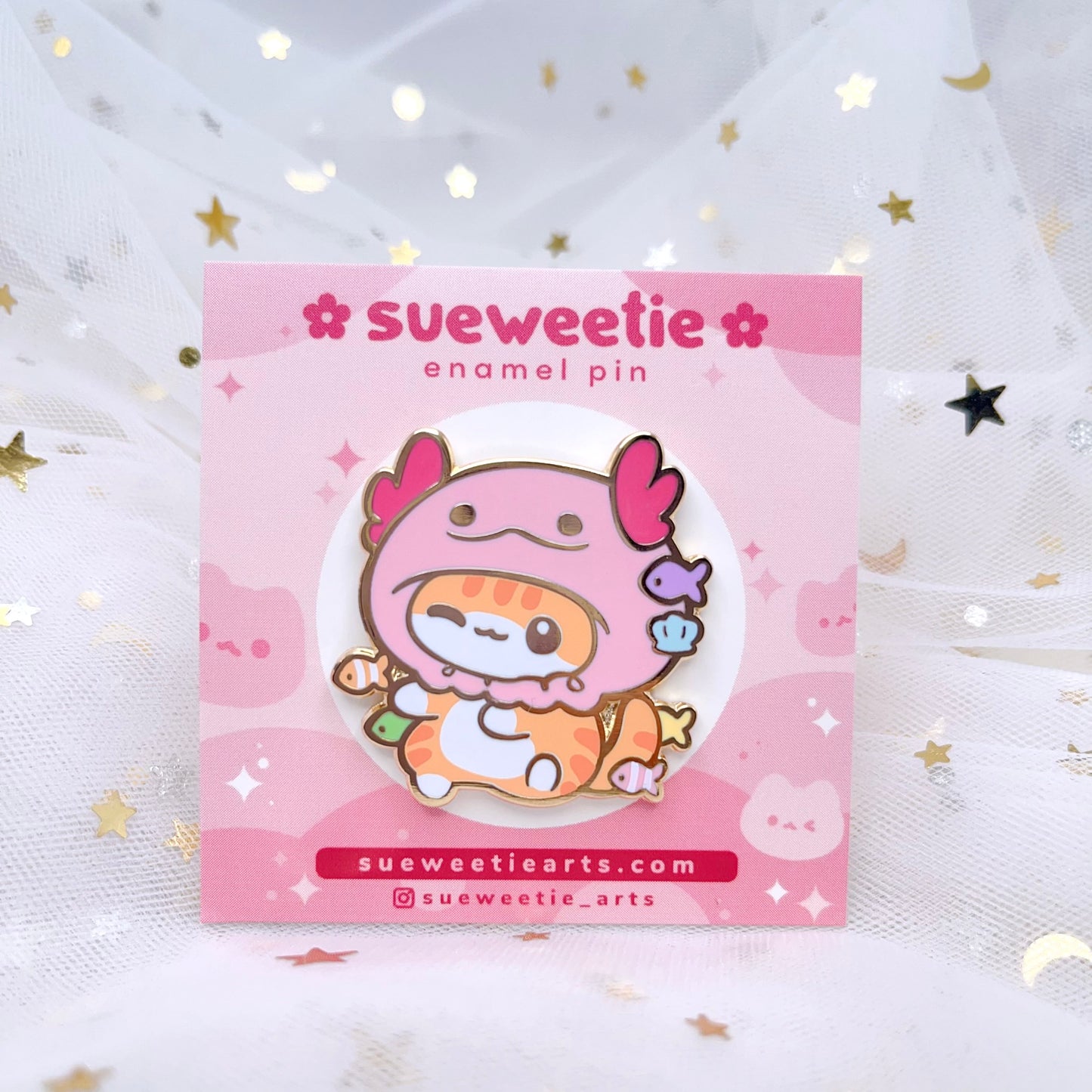Axolotl Cat Enamel Pin