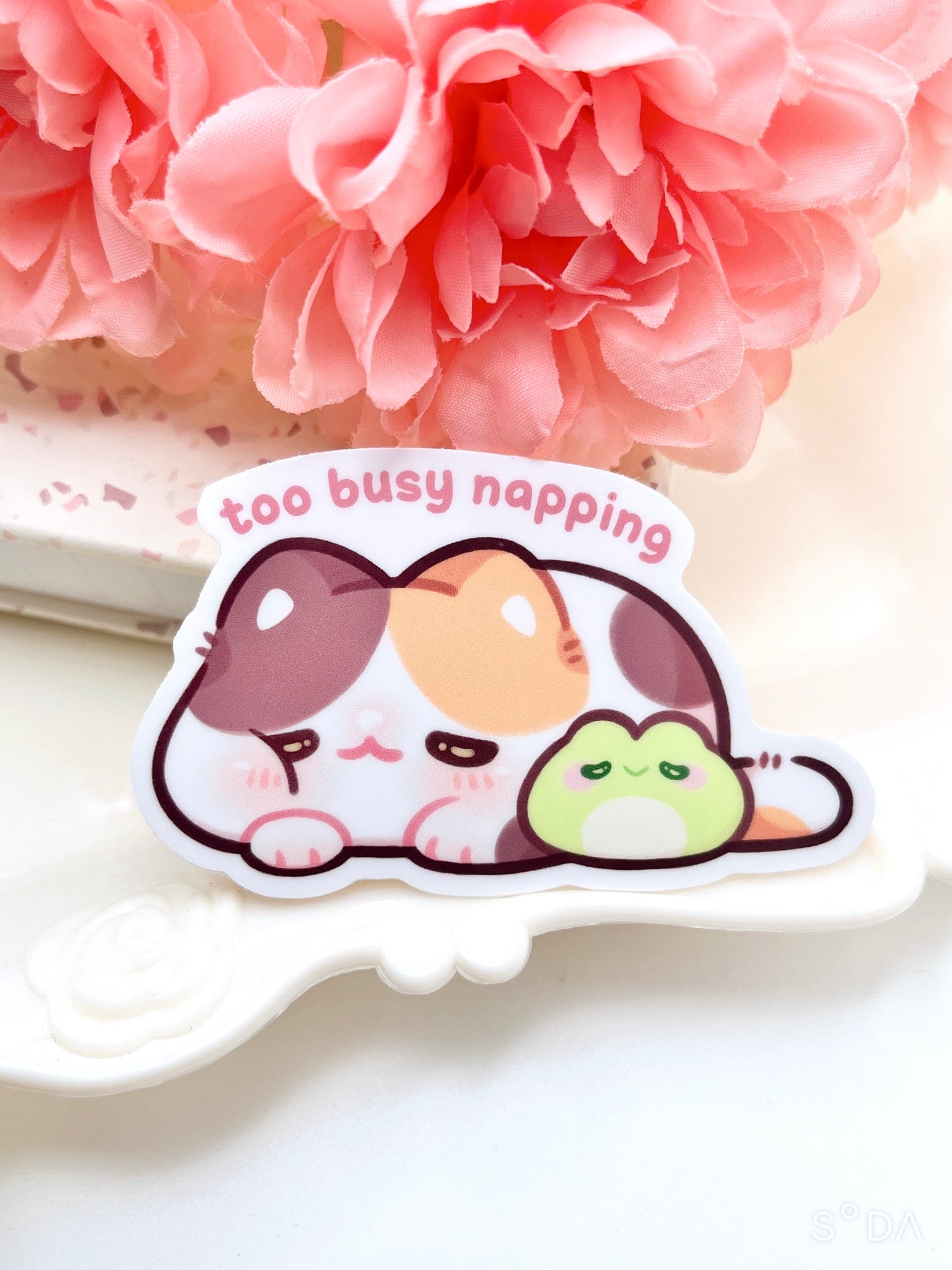 Napping Cat Vinyl Sticker