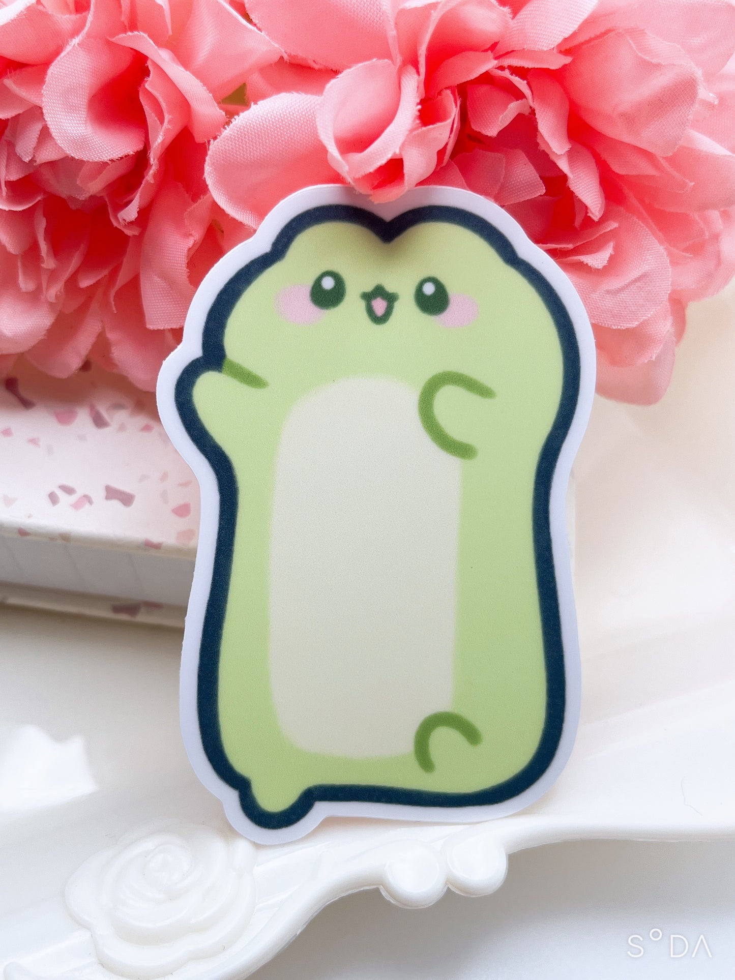 Long Frog Vinyl Sticker