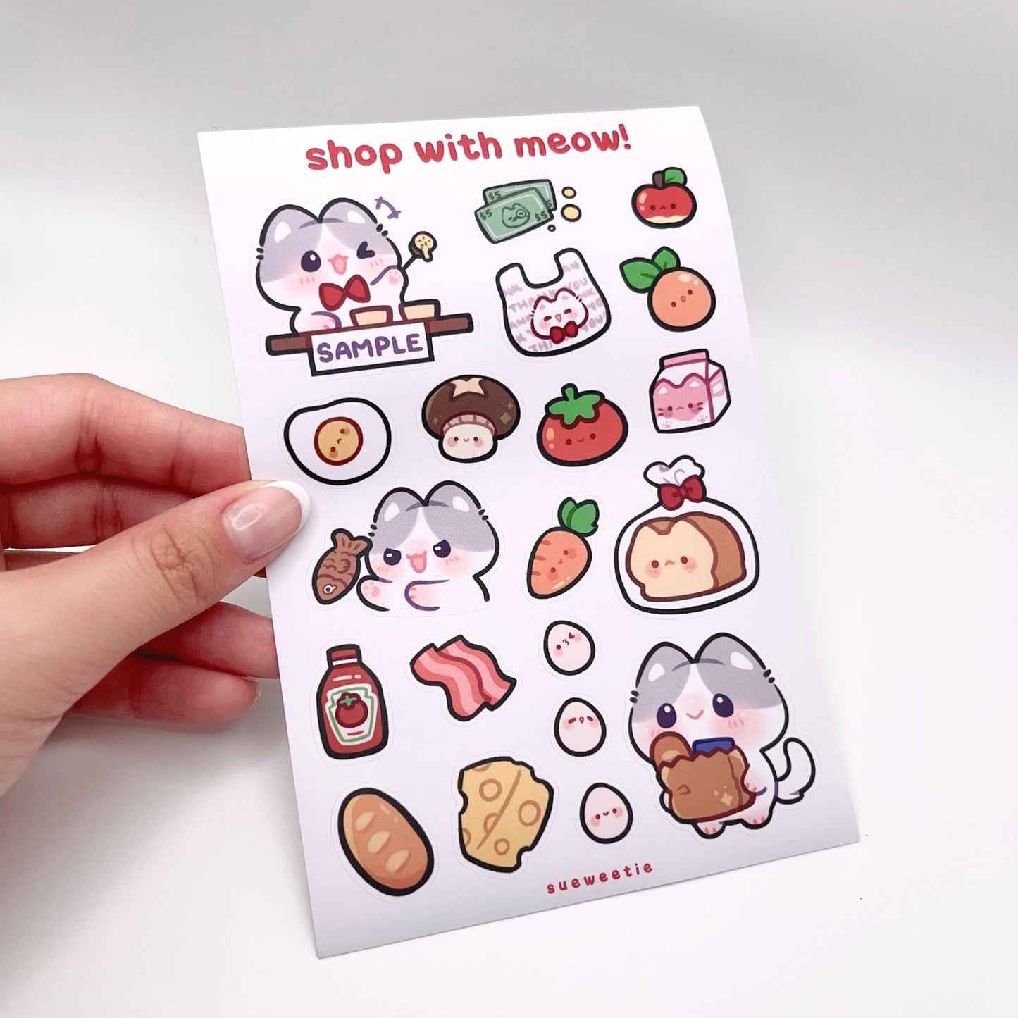 Shop with Meow! Sticker Sheet