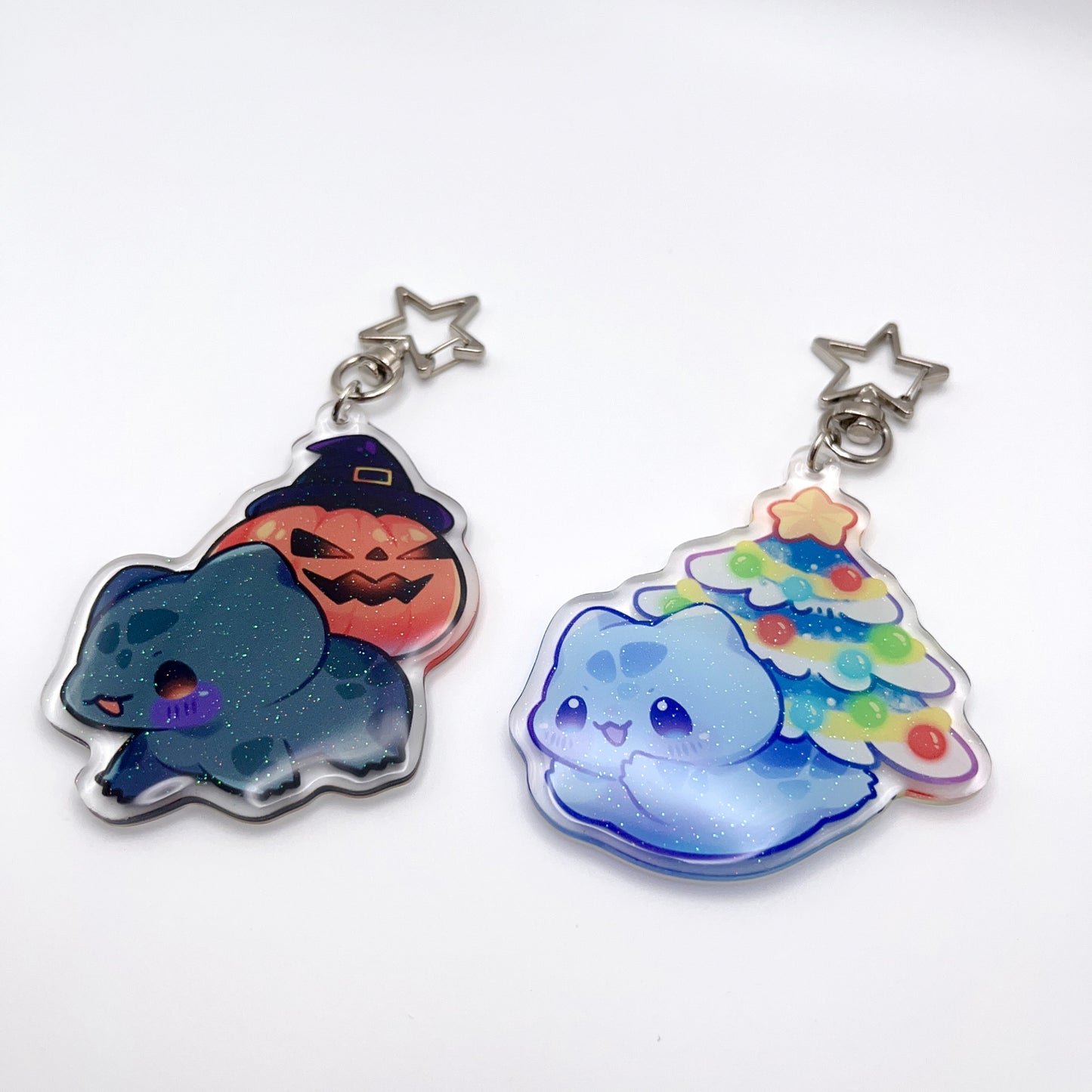Holiday Bulbas Glitter Keychain