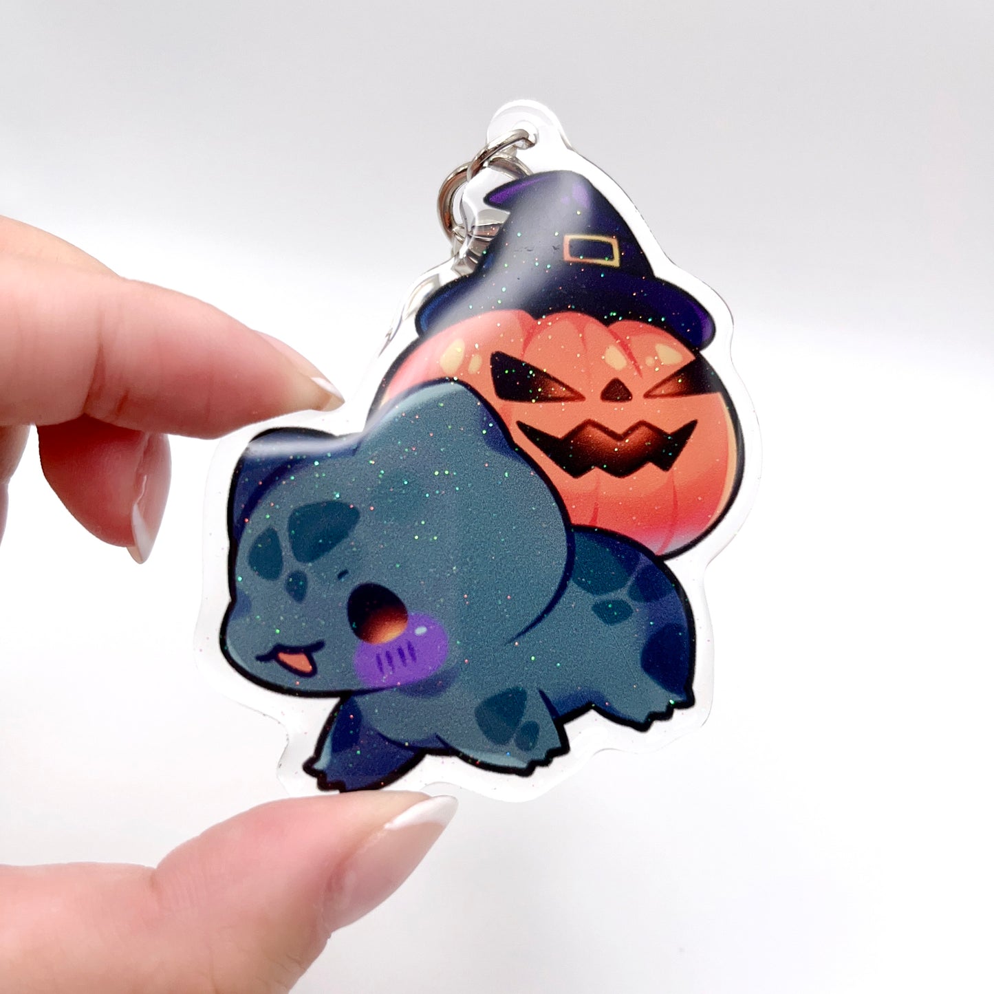Holiday Bulbas Glitter Keychain