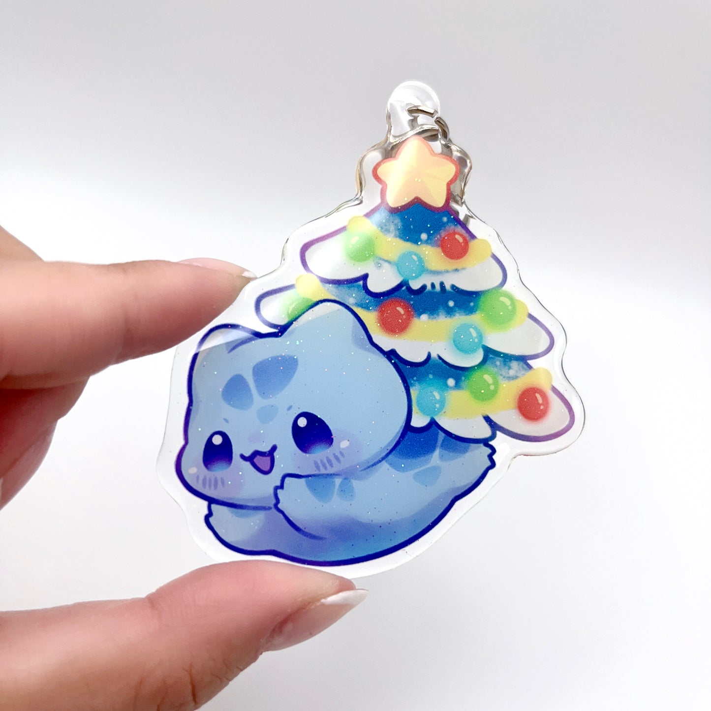Holiday Bulbas Glitter Keychain