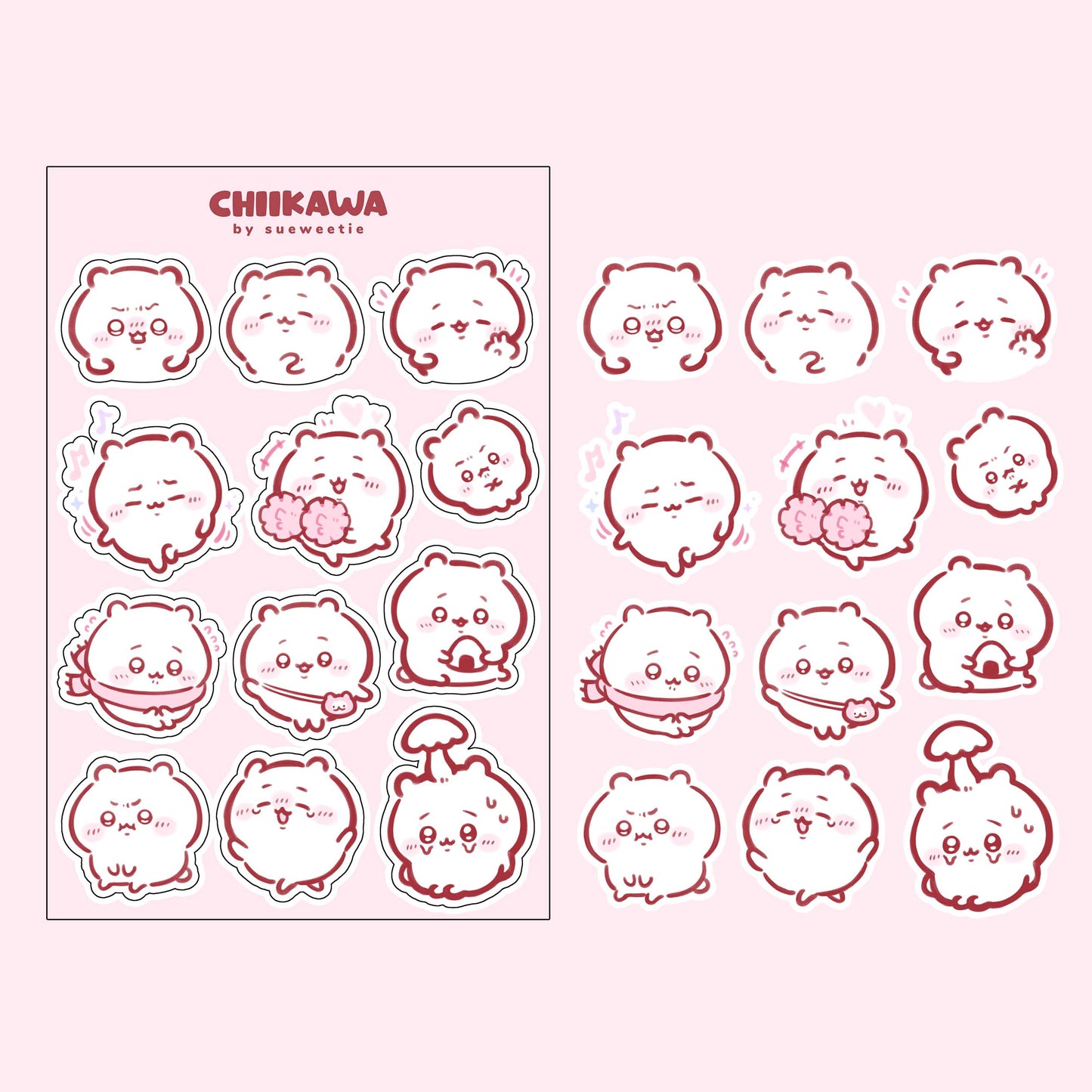 White Hamster Sticker Sheet