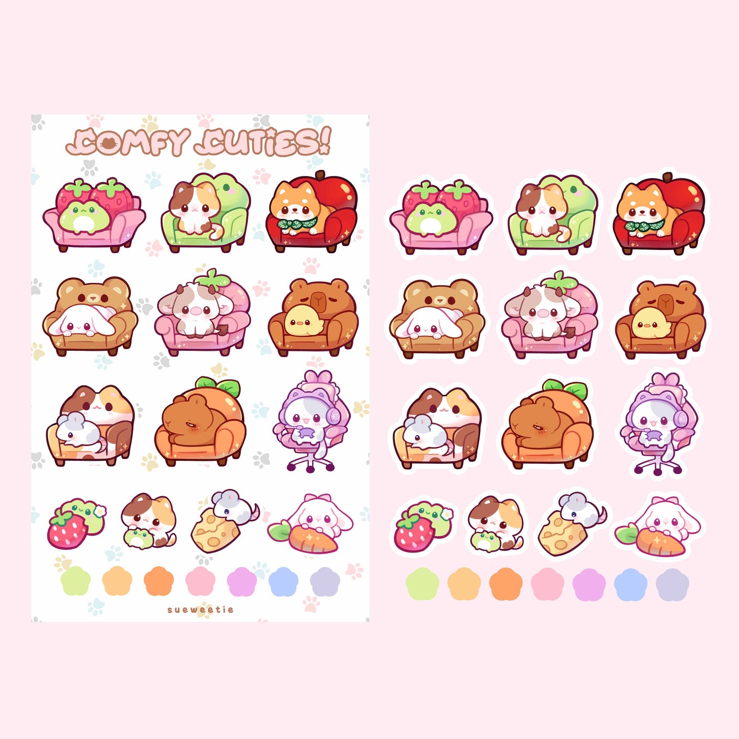 Comfy Cuties Sticker Sheet