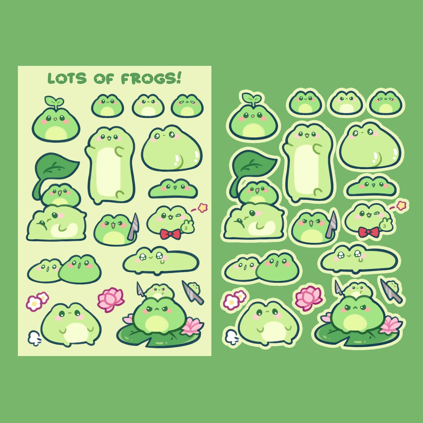 Lots of Frogs! Sticker Sheet