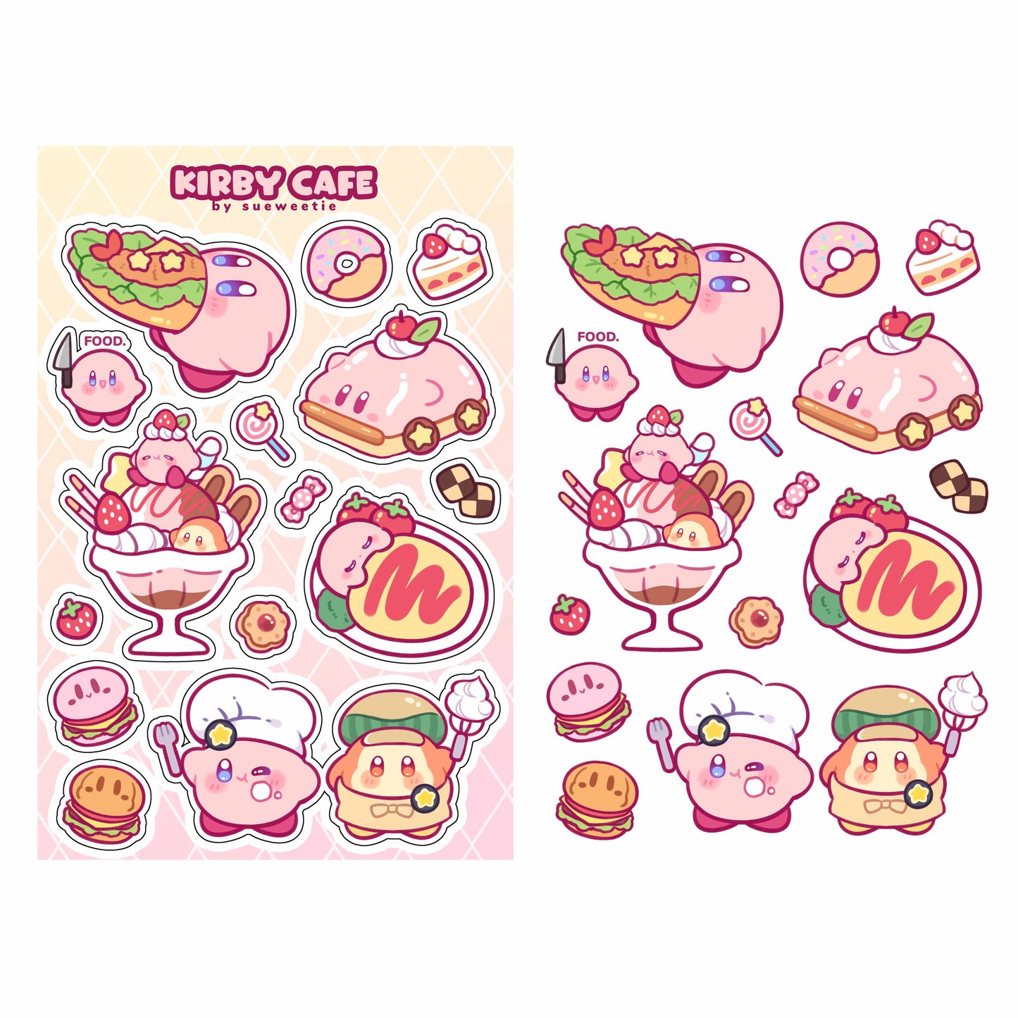 Kirby Cafe Sticker Sheet