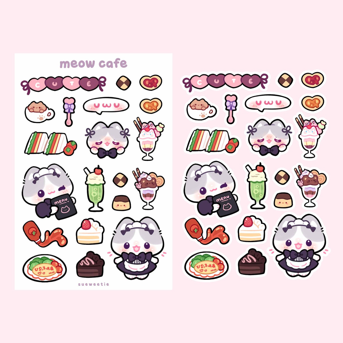 Meow Cafe Sticker Sheet