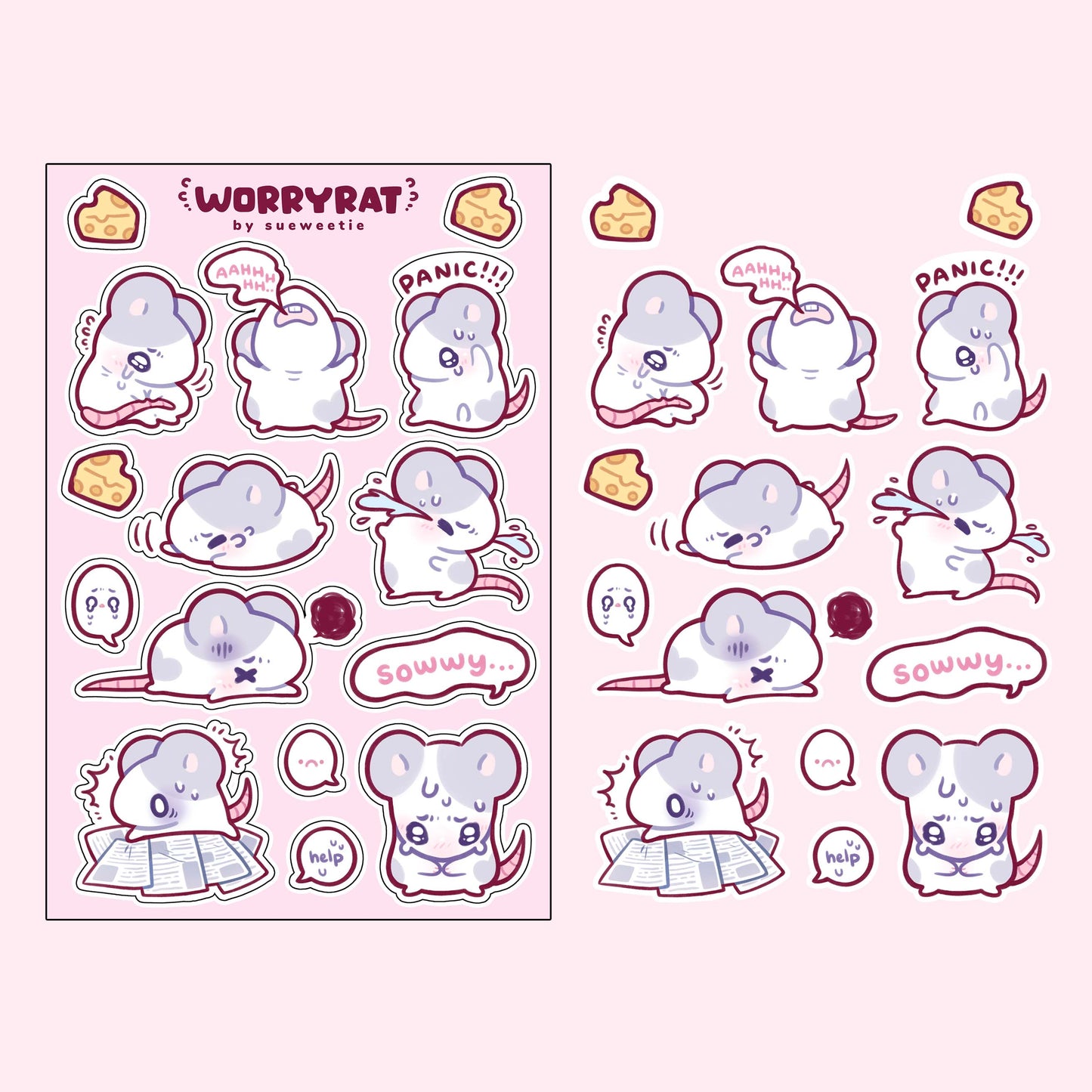 Worry Rat Sticker Sheet