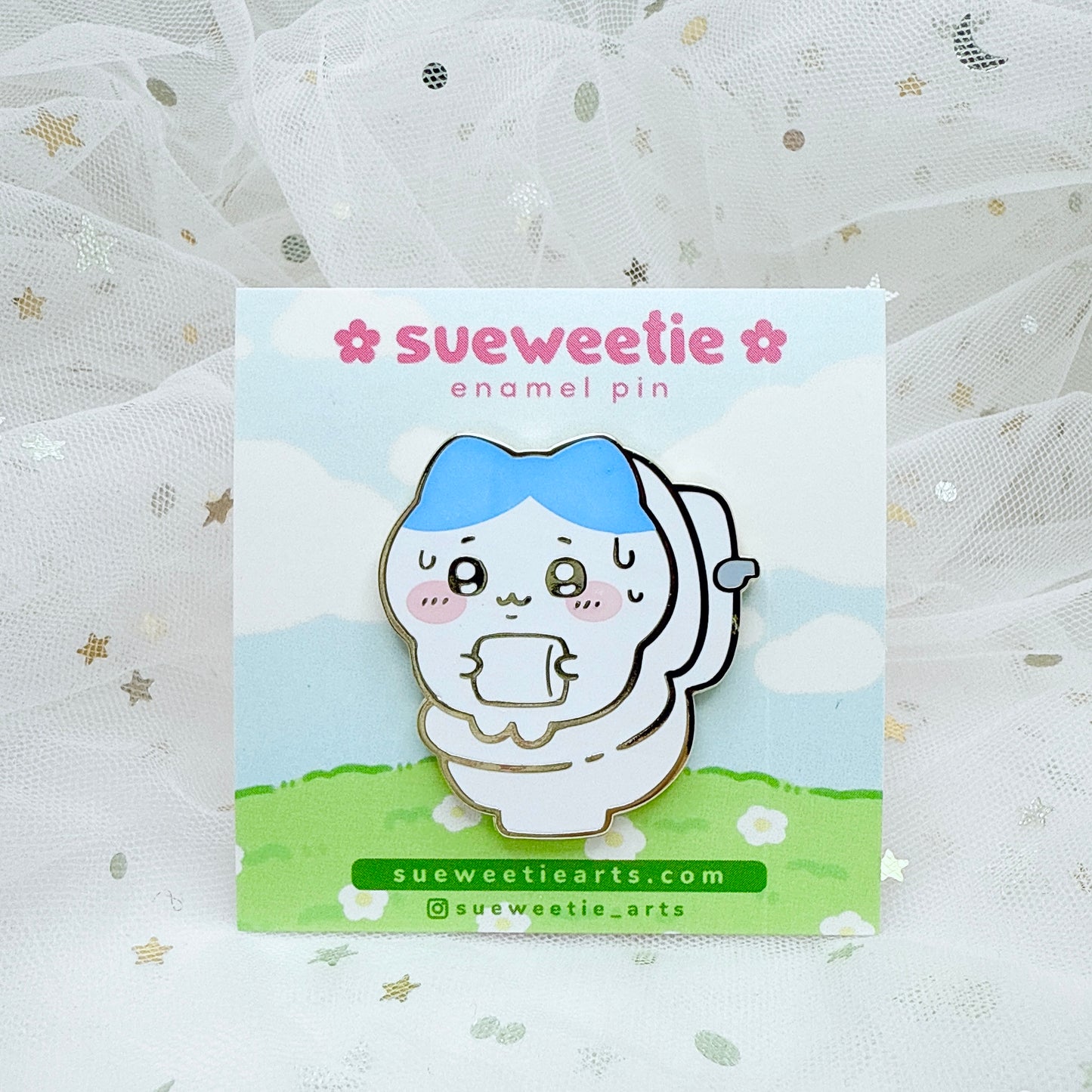 Hachiware Toilet Enamel Pin