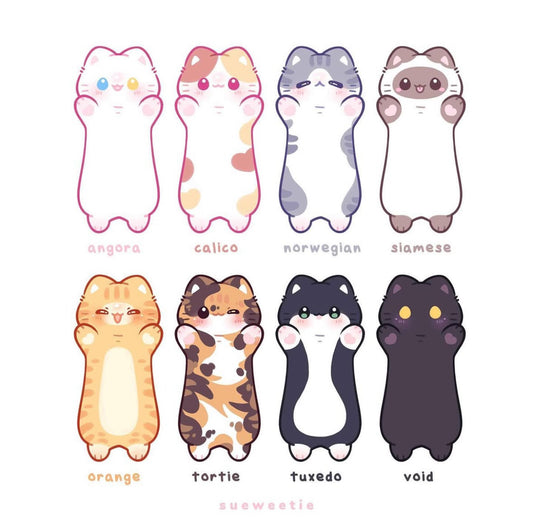 Long Cats Glitter Keychain