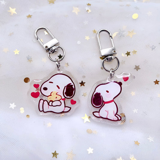 Snoopy Glitter Mini Keychains