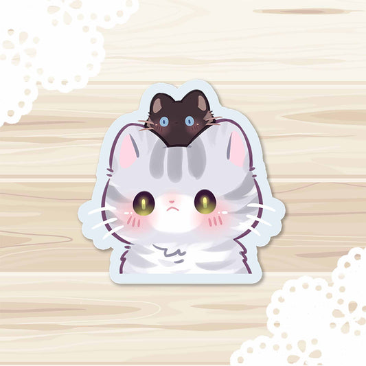 Tiny Cat Stack Vinyl Sticker