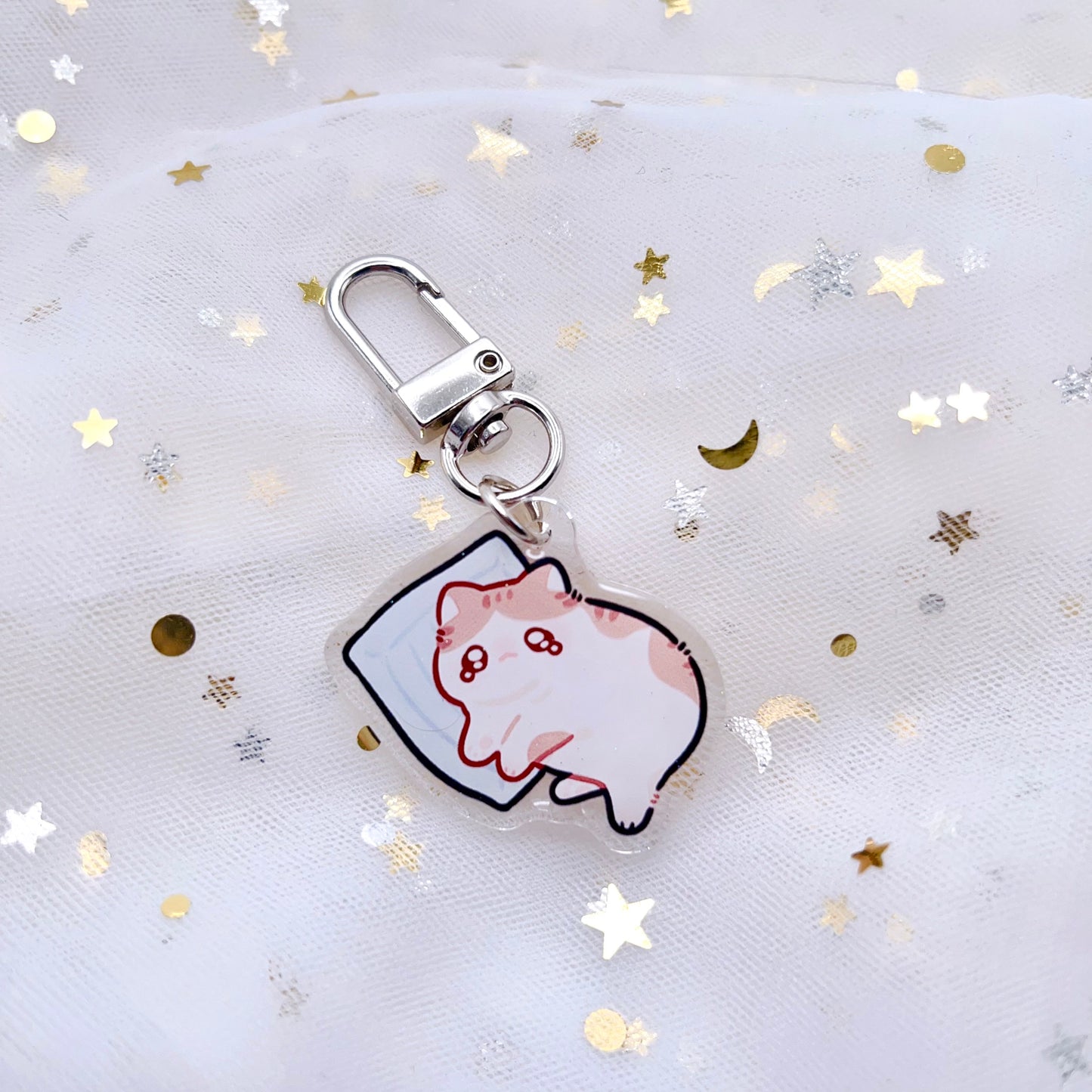 Tiktok Meme Cats Glitter Mini Keychains