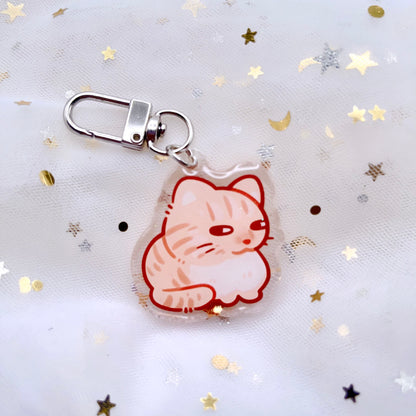 Tiktok Meme Cats Glitter Mini Keychains