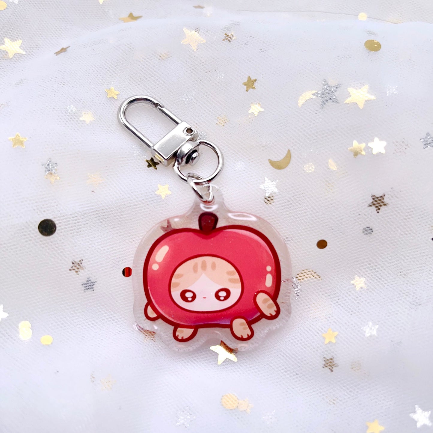 Tiktok Meme Cats Glitter Mini Keychains