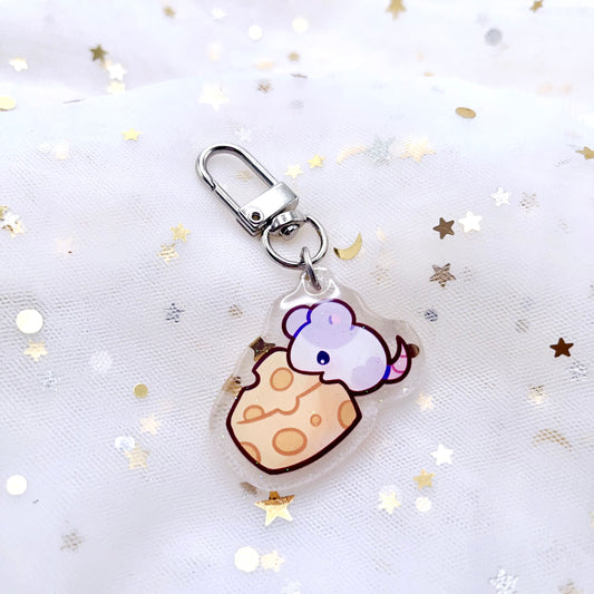 Mouse Glitter Mini Keychain