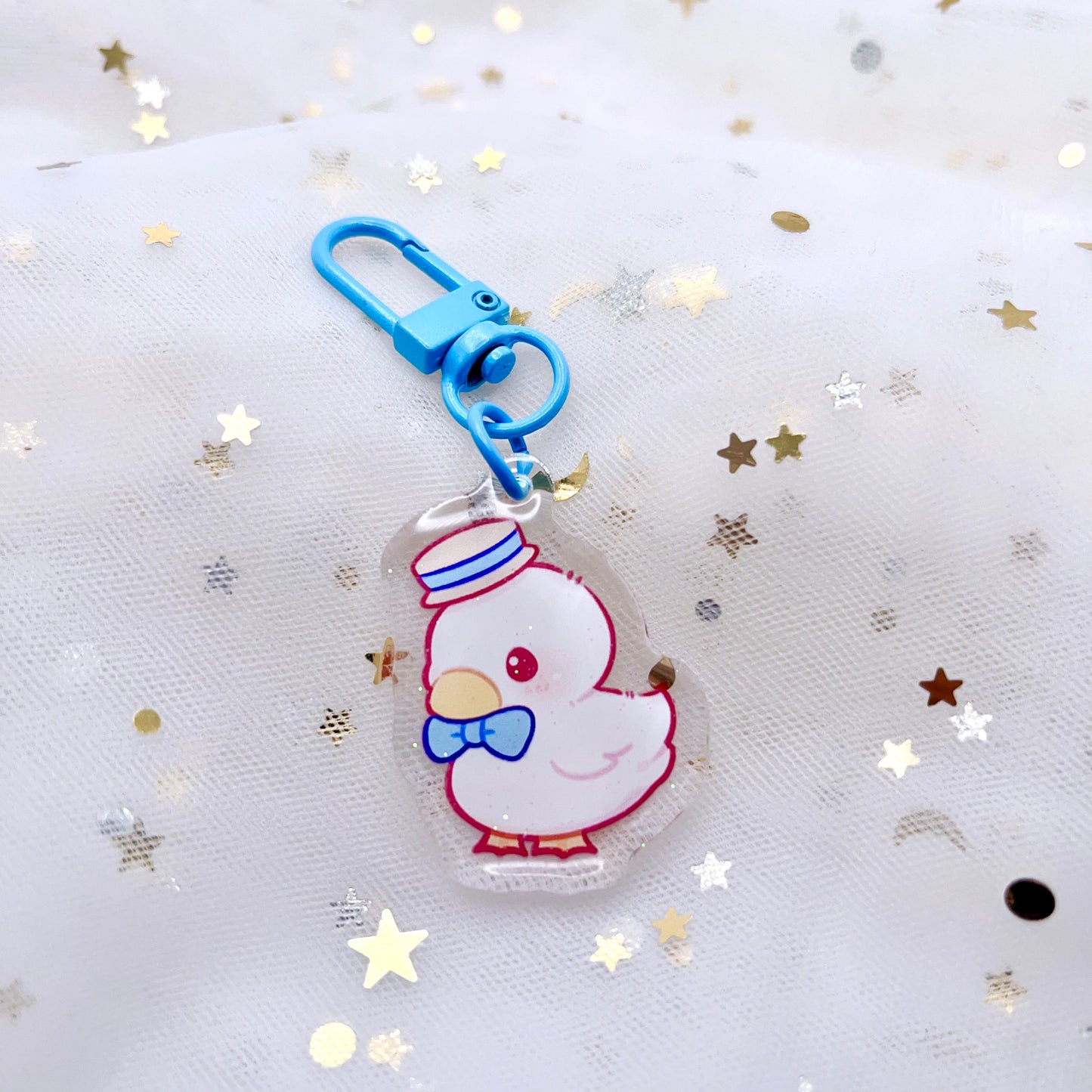 Gentleman Duck Glitter Mini Keychain