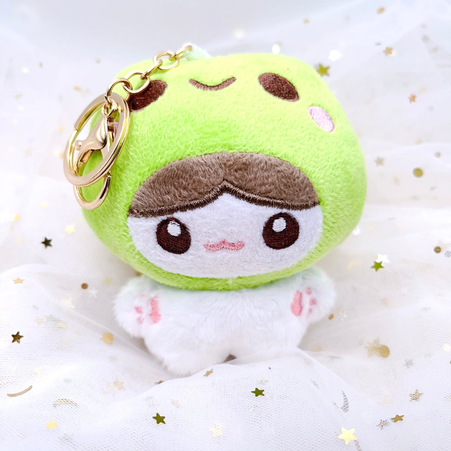 Frog Cat Plush Keychain