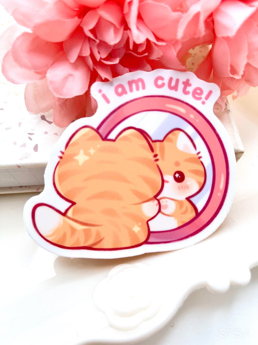 "I am cute!" Vinyl Sticker