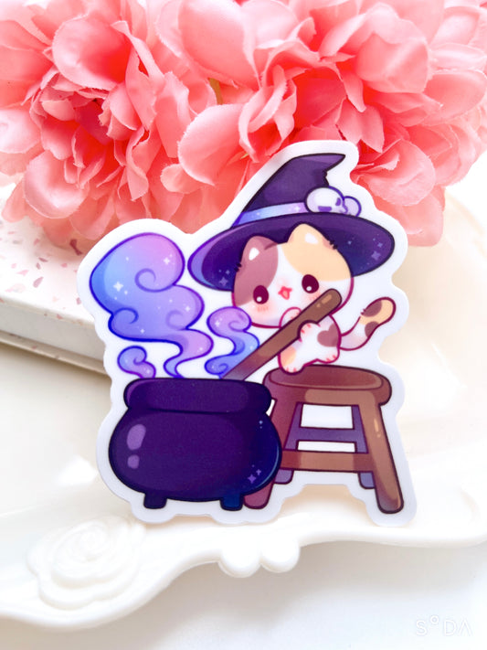 Potion Witch Kitty Vinyl Sticker