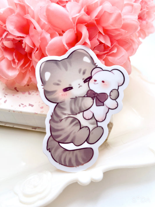 Plush Kitty Vinyl Sticker