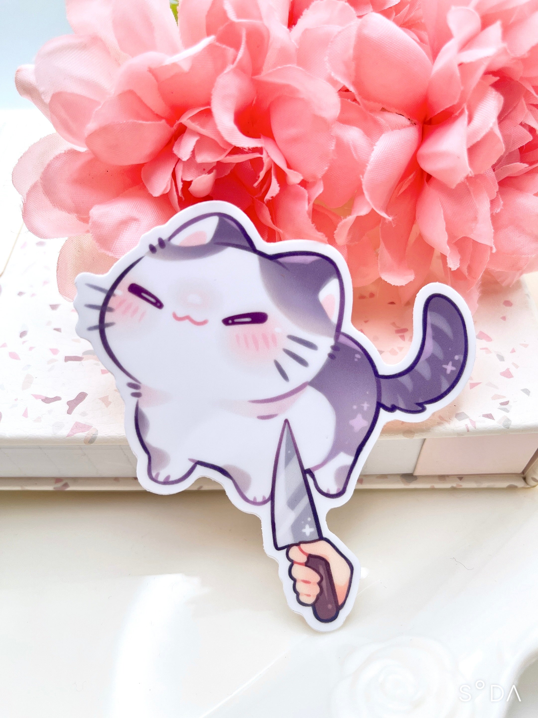 Smug Sticker Smug Kitty Vinyl Sticker – Sueweetie Arts