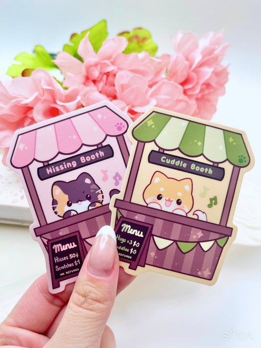 Cute Animal Booths Vinyl Sticker