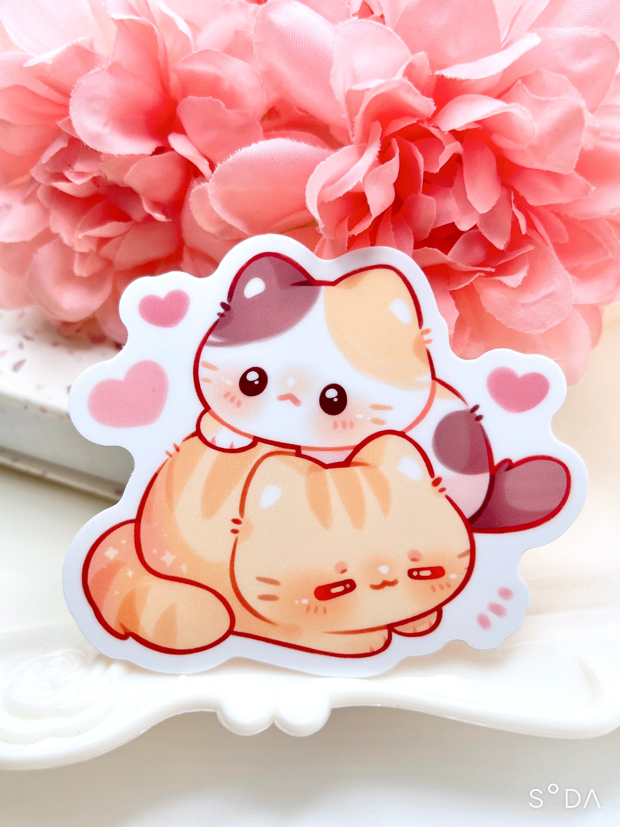 Stackable Cat Sticker Cat Stack Vinyl Sticker – Sueweetie Arts