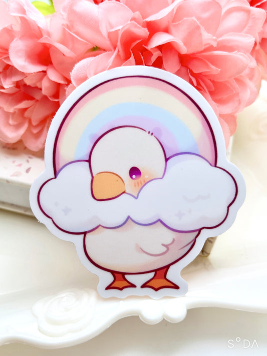 Rainbow Duck Vinyl Sticker