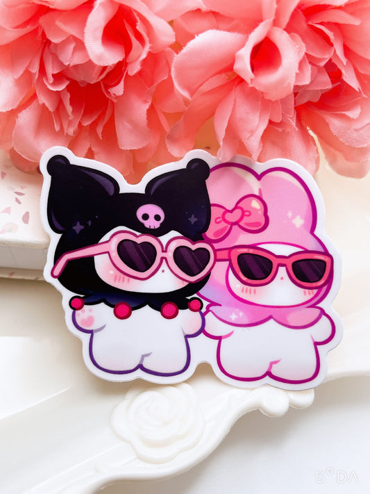 Kawaii Goth Best Friends Vinyl Sticker