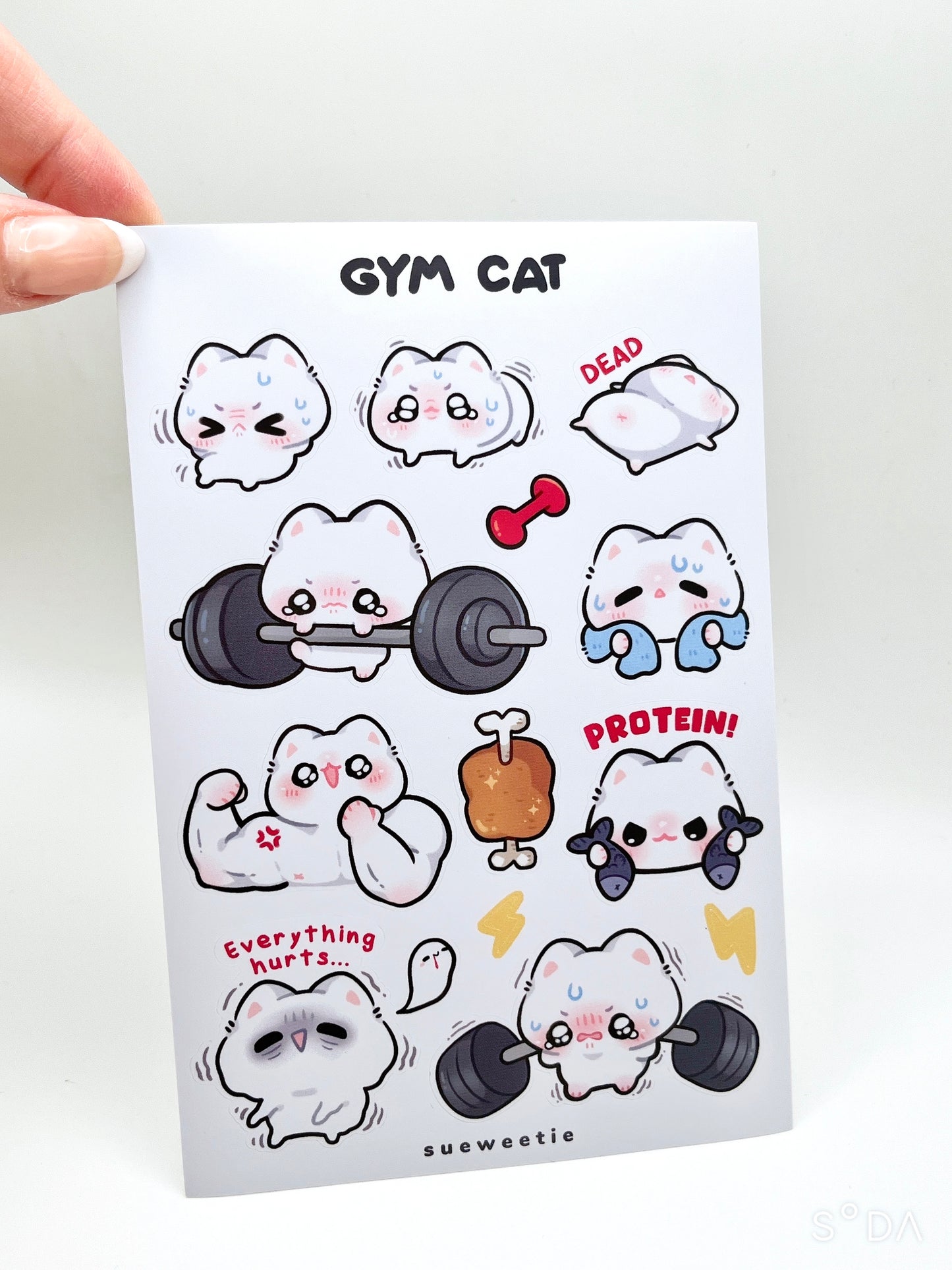 Gym Cat Sticker Sheet