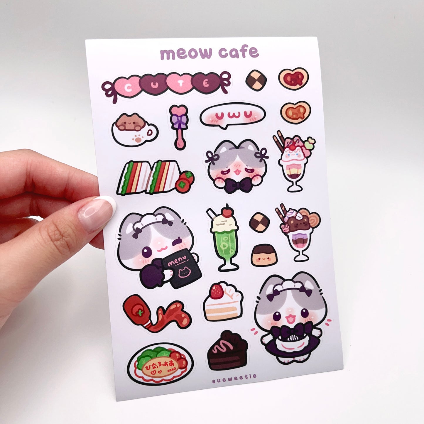 Meow Cafe Sticker Sheet