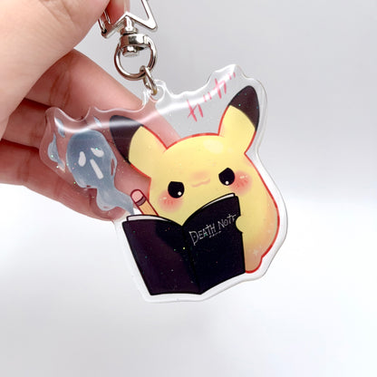 Evil Pika Glitter Keychain