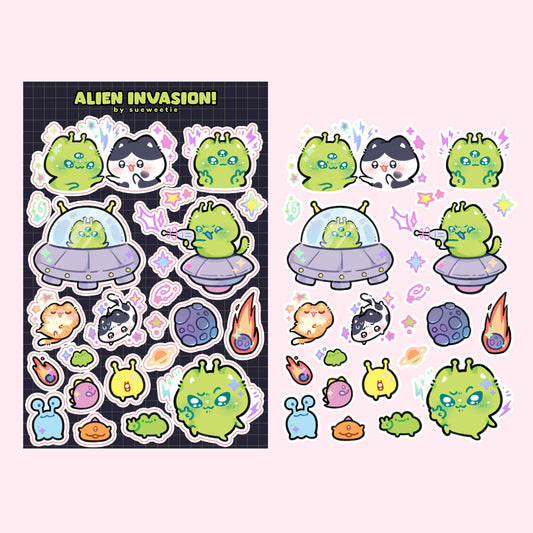 Alien Invasion Sticker Sheet