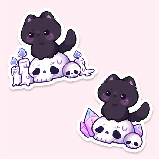 Skull Kitties Vinyl Sticker