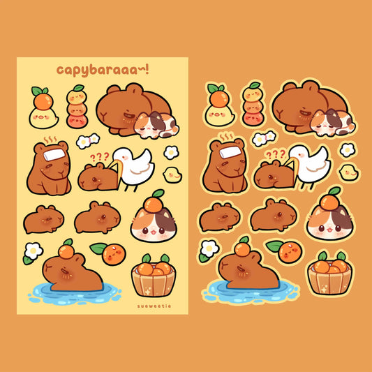 Capybara Friends Sticker Sheet