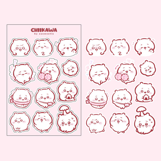 White Hamster Sticker Sheet