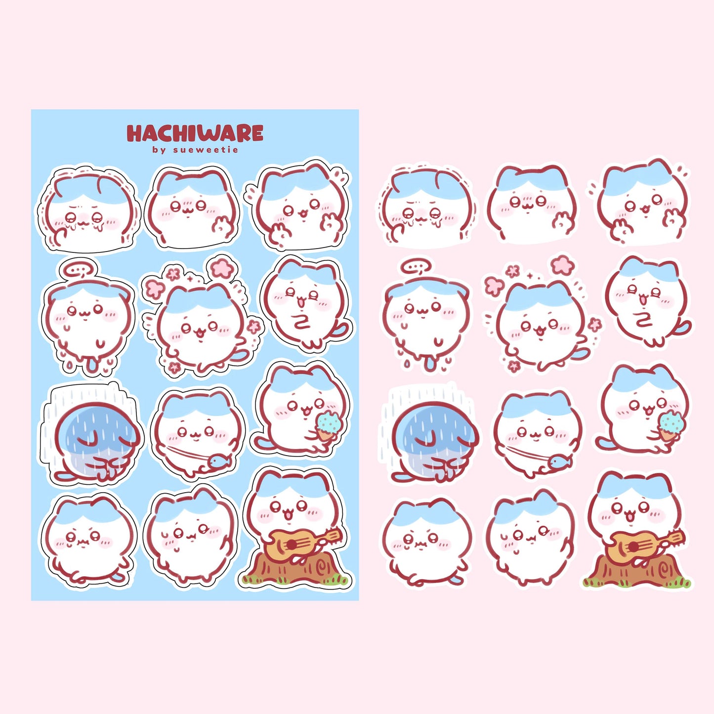 Blue Cat Sticker Sheet