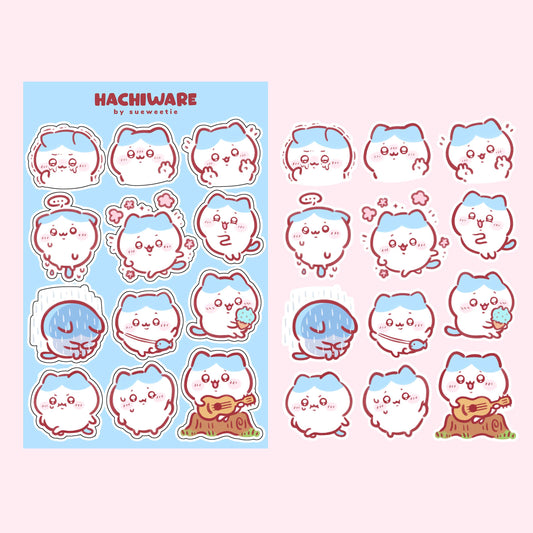 Blue Cat Sticker Sheet
