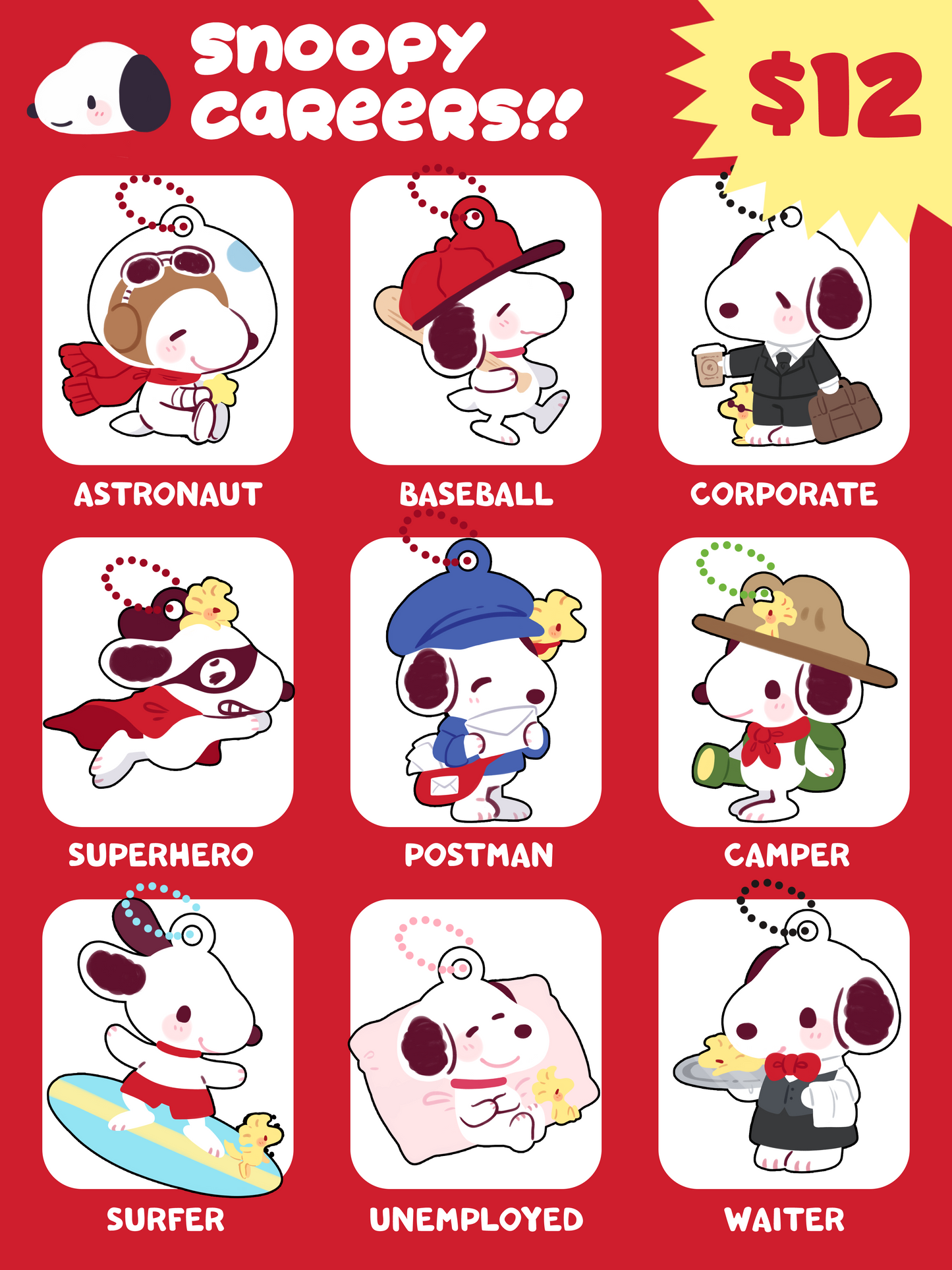 [GACHA] Snoopy Puffy Keychains